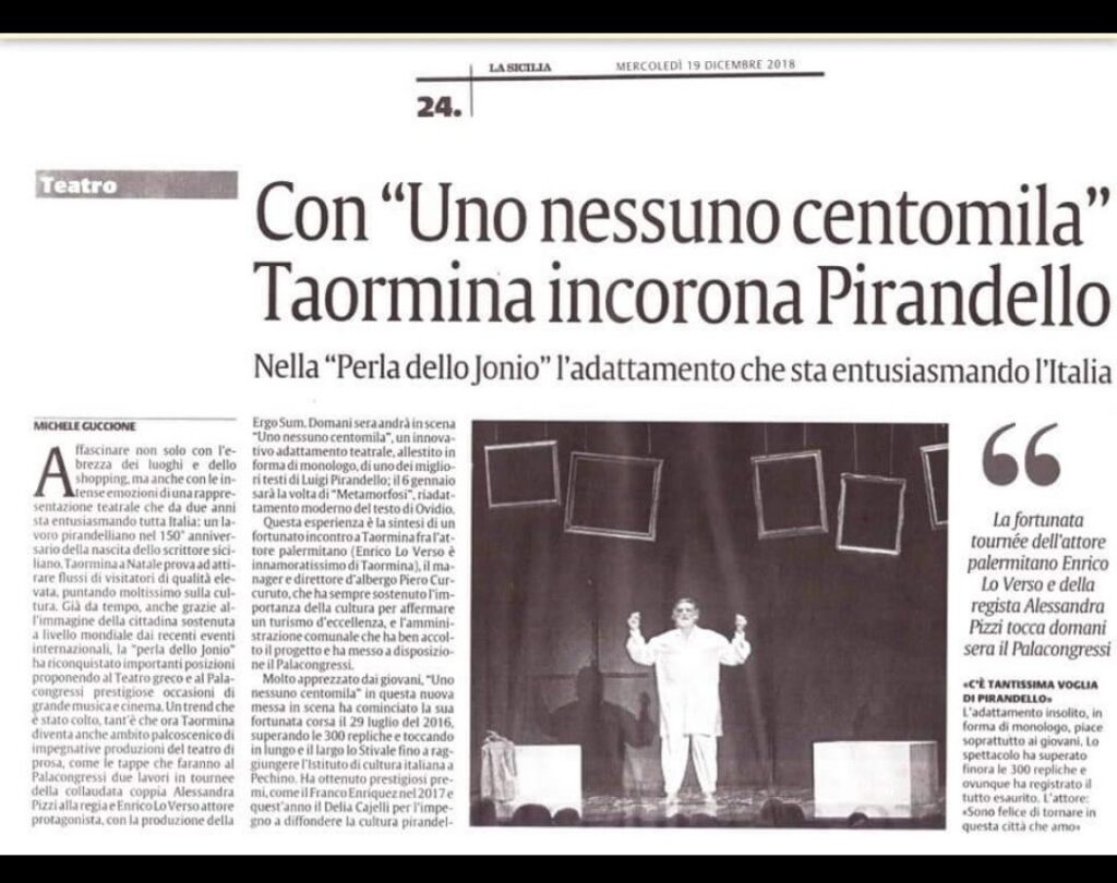 Recfensione Uno Nessuno Centomila a Taormina