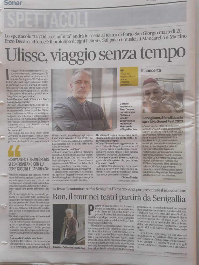 Recensione Ulisse con Enzo Decaro a San Giorgio